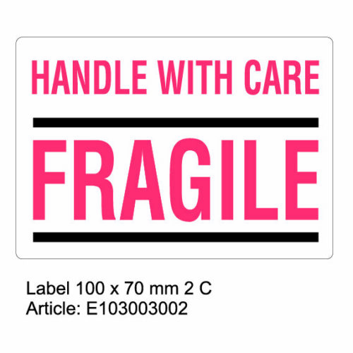 Pre-printed labels main - 100, 70, White, 70gr, Fragile