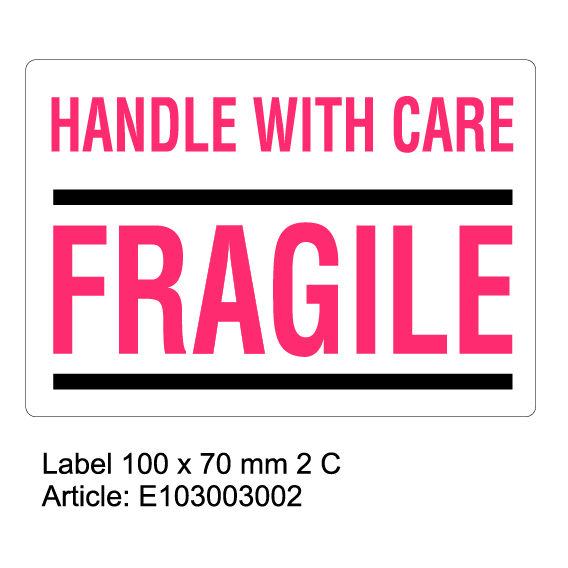 Pre-printed labels main - 100, 70, White, 70gr, Fragile