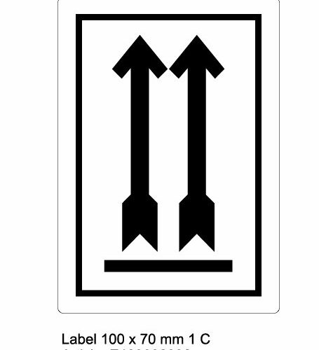 Pre-printed labels main - 100, 70, White, 70gr, Arrow