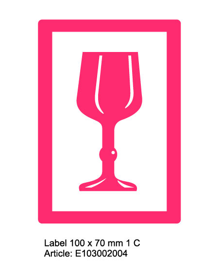 Pre-printed labels main - 100, 70, White, 70gr, Glass 4x