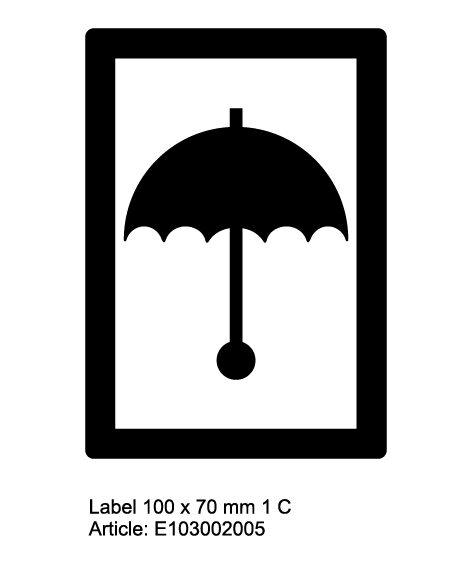 Pre-printed labels main - 100, 70, White, 70gr, Umbrella