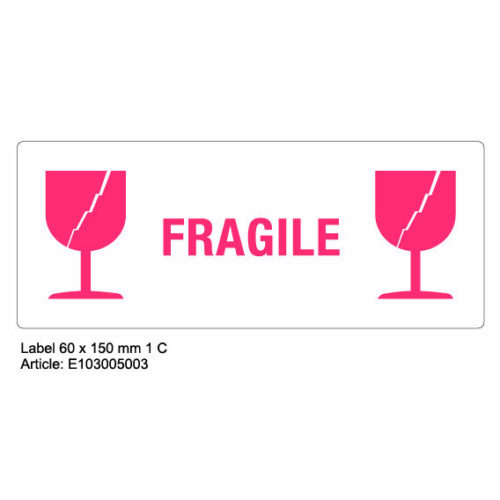 Pre-printed labels main - 60, 150, White, 70gr, Fragile