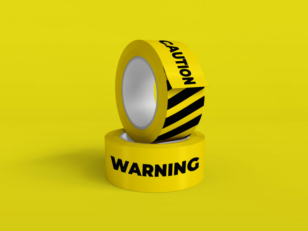 Pre-printed warning tapes