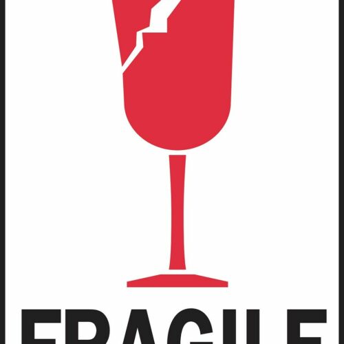 E-003 'LABEL 60mm x 150mm 500_1mm WHITE 1C Fragile